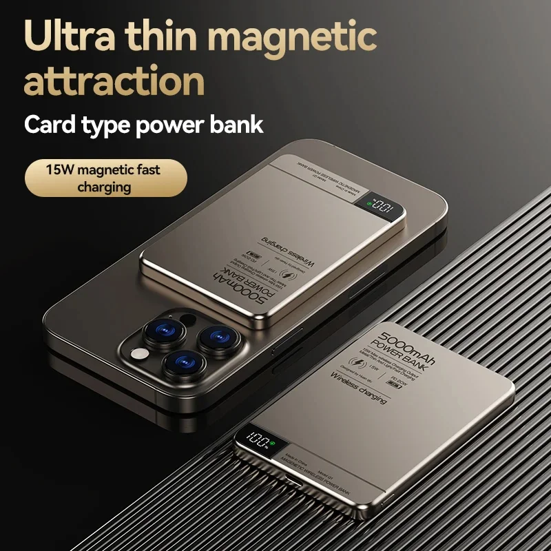 Portable Battery Charger Xiaomi Travel Portable Wireless Magnetic Power Bank Fast Charging Ultra Capacity Digital External Battery For IPhone