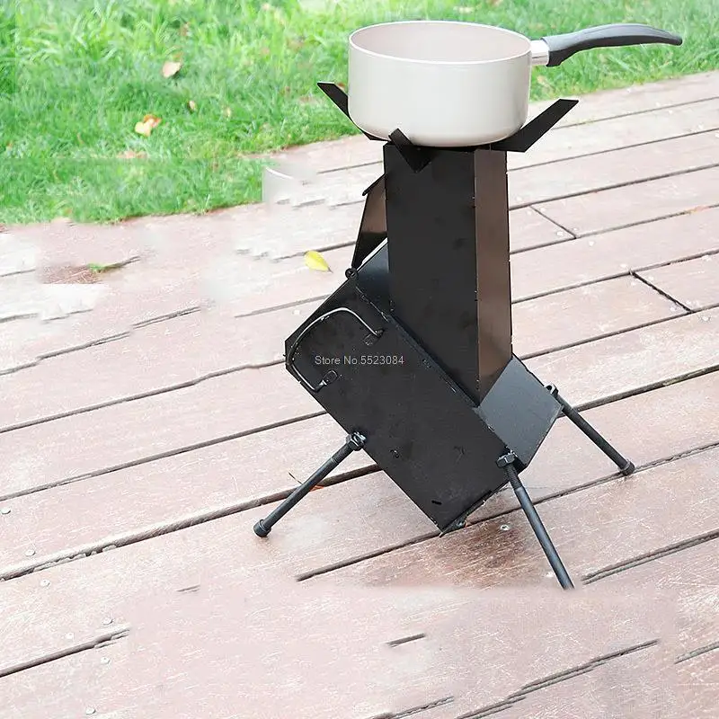 Portable Wood Stove, Outdoor Picnic Rocket Stove, Camping Fishing Wood Stove, Household Mini