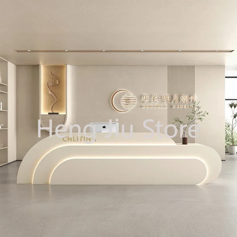 Restaurant Reception Desks Beauty Salon Storage Modern Store White Shop Front Desk Luxury Bancone Reception Luxury Furnitures