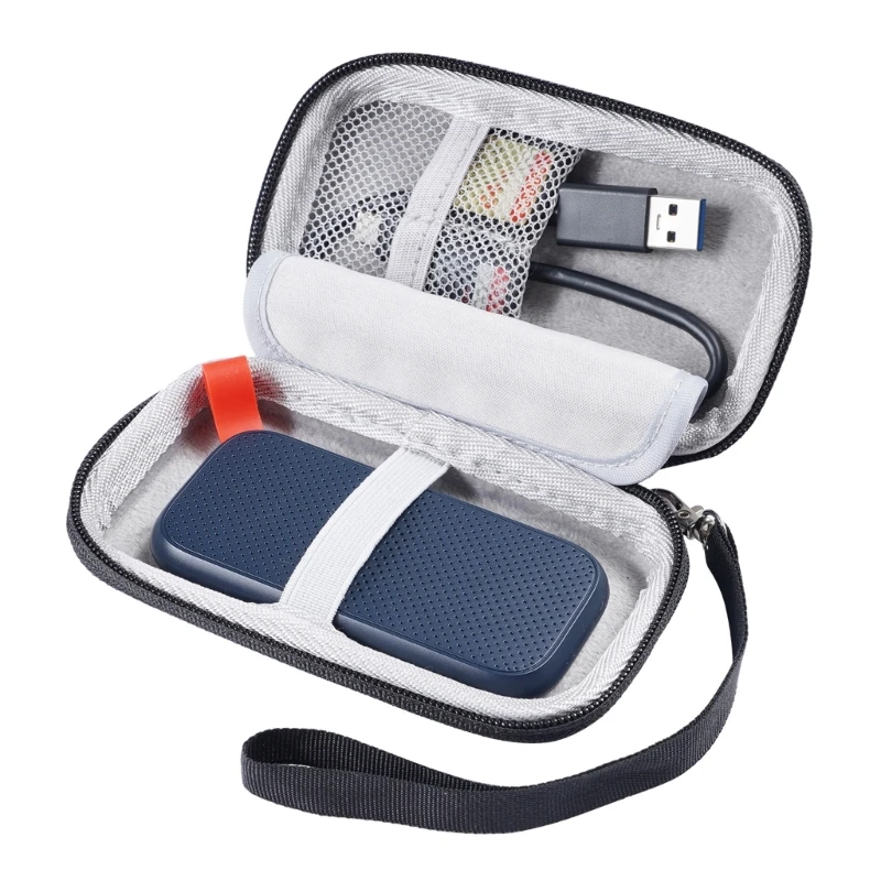 Portable Hard for SanDisk E30 E81 SSD Traveling Protective Storage Bags with Mesh Inner Pocket Shockproof SSD