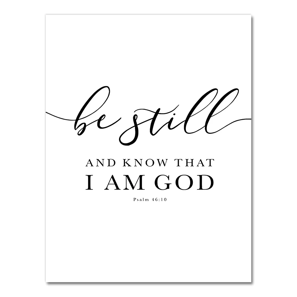 Inspirational Christian Scripture Black and White Wall Art Canvas Prints
