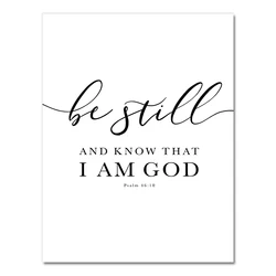 Inspirational Christian Scripture Black and White Wall Art Canvas Prints - 50x75cm No Frame (2440 - 01)
