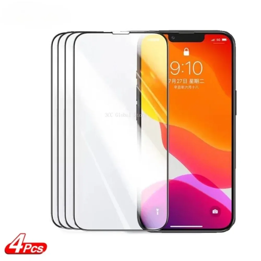 

Защитное стекло для iPhone, закаленное стекло для IPhone 14 Pro Max 13 12 Mini 11 Pro X XR XS Max 7 8 6S Plus SE, 4 шт.