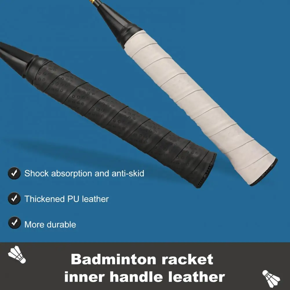 Tennis Racket Grip Tape Faux Leather Self-adhesive Anti-slip Racket Protection Sleeve Shockproof Racquet Baseball Bat Grip Tape