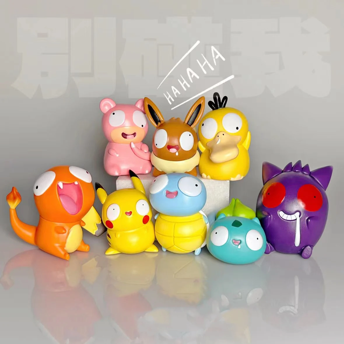 

Pokemon Silly Gk Cute Big Eye Pikachu Gengar EeVee Psyduck Slowpoke Original Funny Action Figures Model Toy Toy For Children