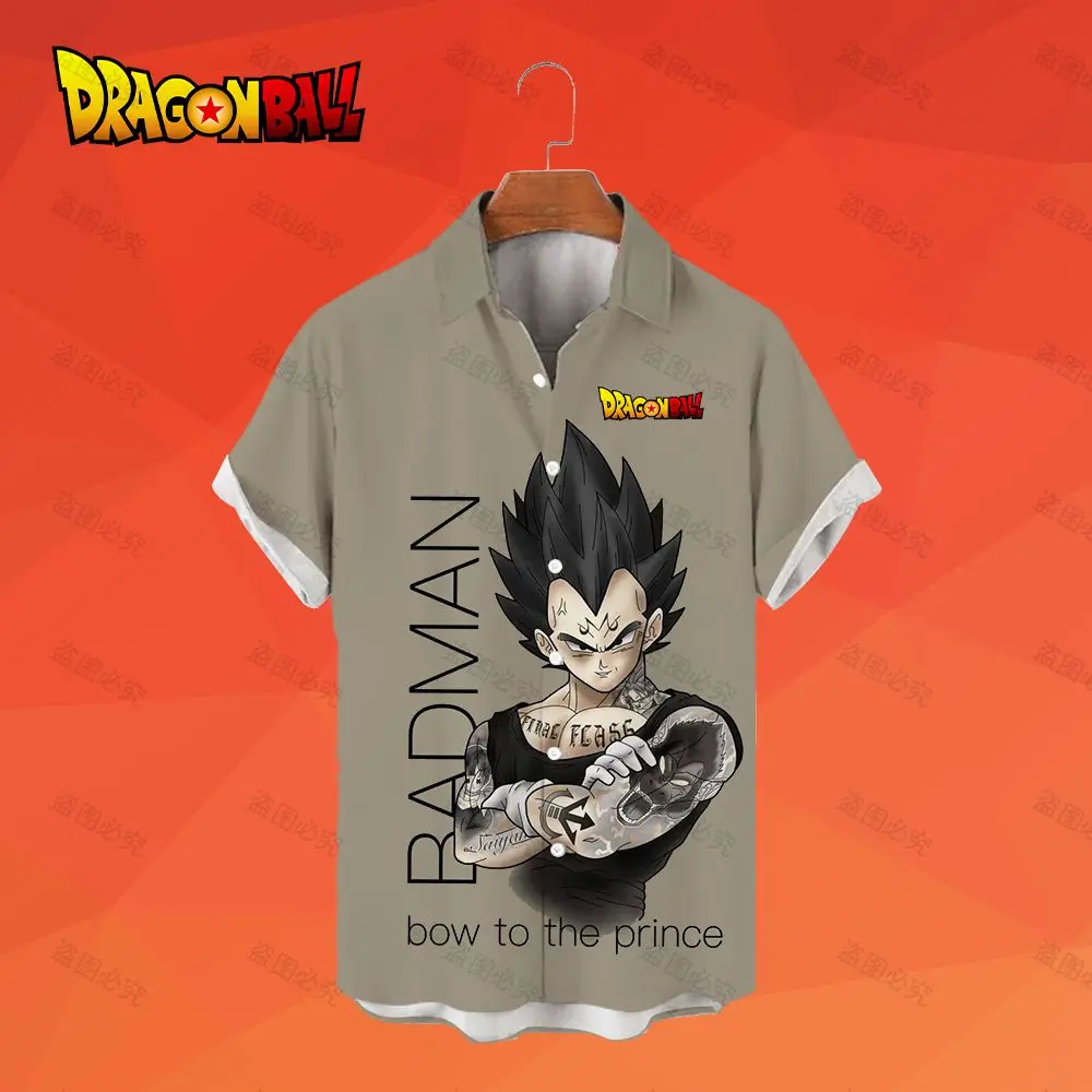 

Dragon Ball Z Vegeta Men's Shirts 2023 Oversized Anime Fashion Short Sleeve Summer Blouse 5XL Super Saiya Streetwear Goku Tops