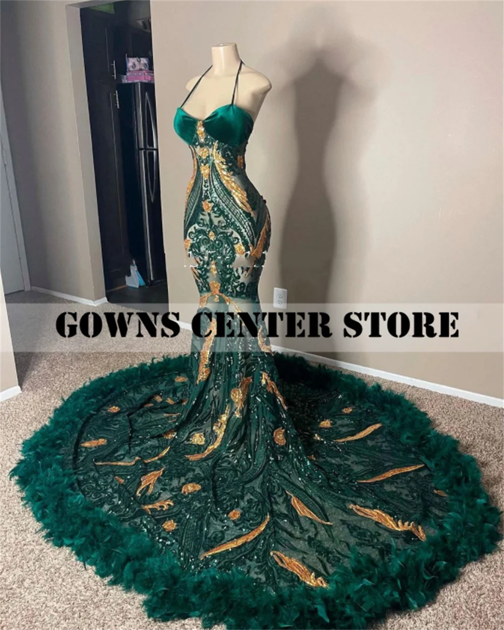 green emerald velvet dress Black, Green, Gold Bodycon Women Dress at Amazon Women's Clothing store main image 1