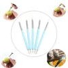 5pcs/set Double-ended Dotting Tools Set Nail Art Embossing Tools Pottery Craft Art Silicone Brushes Pottery Clay Tool 2