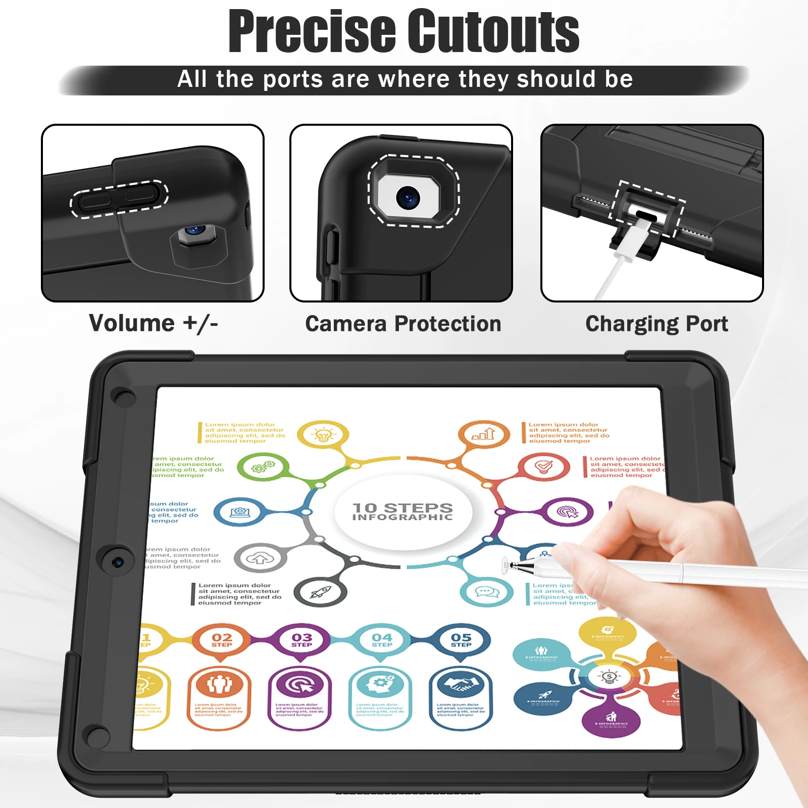 Rugged Shockproof Case For iPad 9.7
