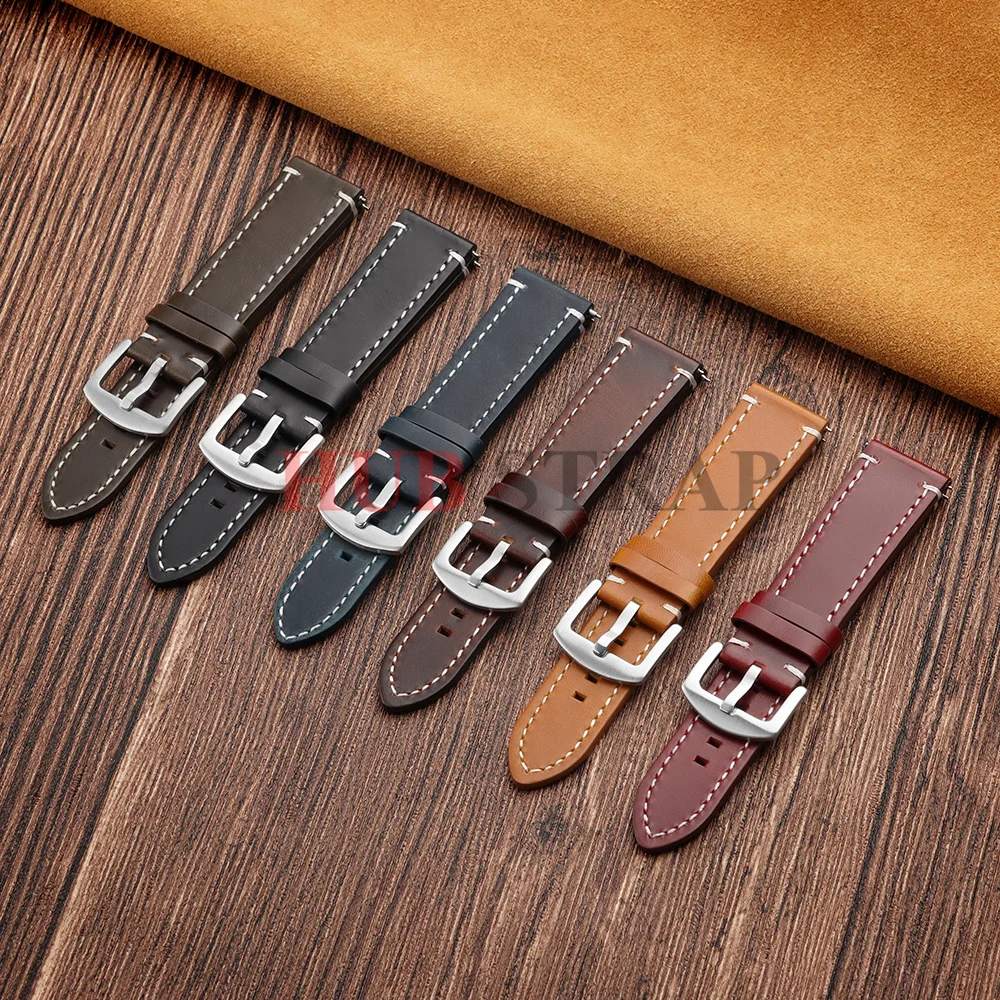 Vintage Stitching Genuine Leather Watchband - Universal Sport Strap with Accessories