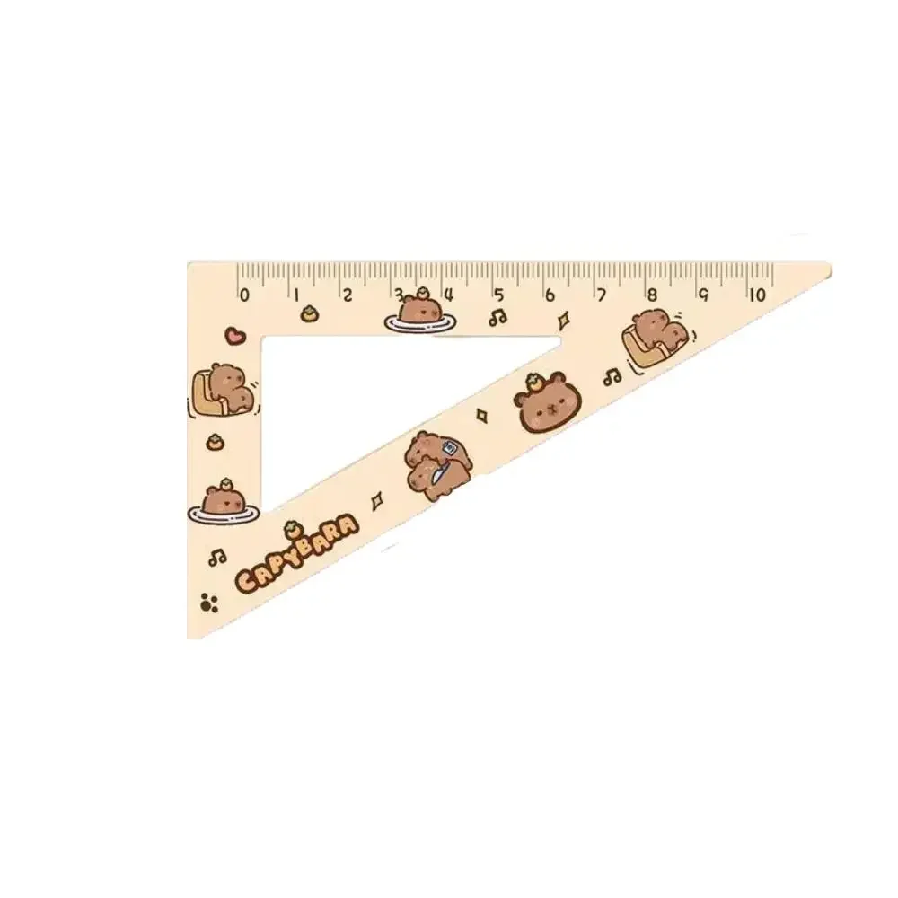 Creative Acrylic Capybara Set of Rulers Drawing Tools Cute Cartoon Soft Ruler Set Office Supplies Square
