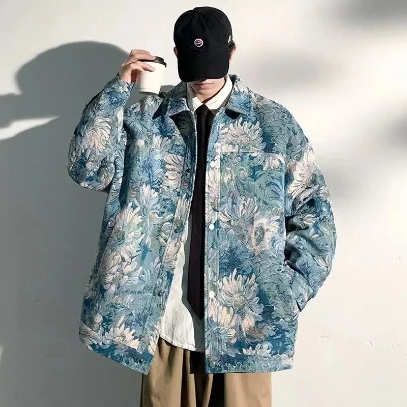 Men's Outerwear 2023 Spring Autumn New Print Jacket Outerwear Men's Spring Casual Trendy Brand Trendy Baseball Jacket Thin Style