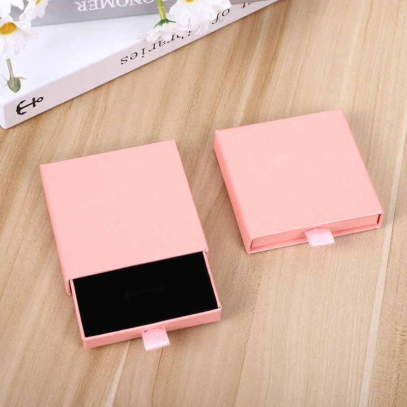 New Thin Kraft Paper Drawer Jewelry Packaging Box Greeting Card Necklace Bracelet Gift Package Case Boxes