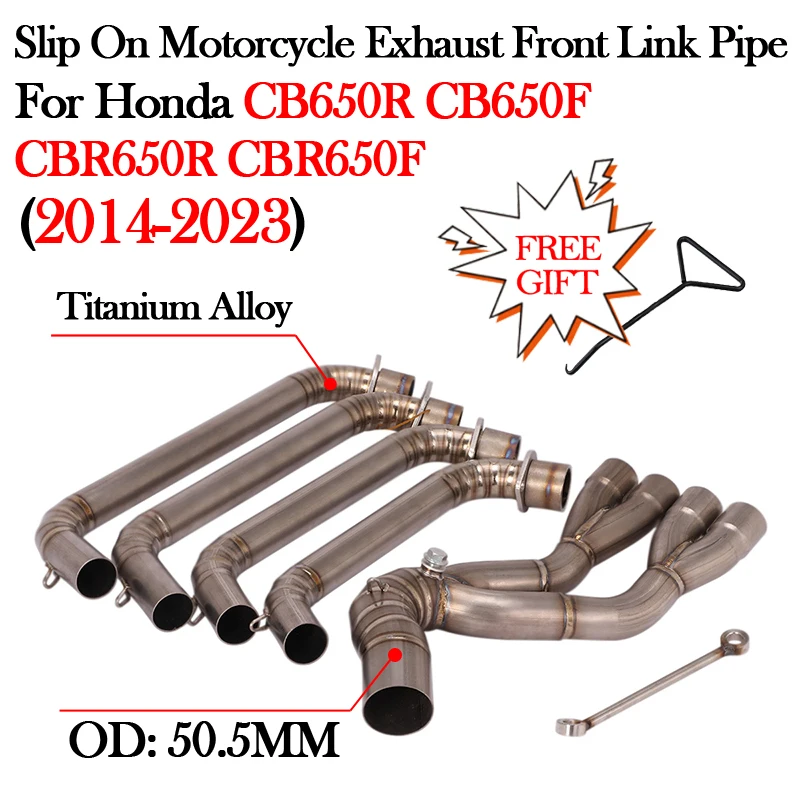 For HONDA CB650R CB650F CBR650R CBR650F 2014 - 2022 2023 Motorcycle Exhaust Titanium Alloy Front Middle Link Pipe Modify Escape