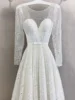 Exquisite Shinny Wedding Dresses Full Sleeves A-line Long Bride Gowns Illusion Beading Sexy Dress For Women 2023 Robe De Mariée 1