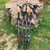 Trekking Poles 2pcs Carbon Fiber Collapsible Telescopic Sticks 등산스틱 Lightweight Walking Hiking Stick 삼단봉 Climbing Stick 6