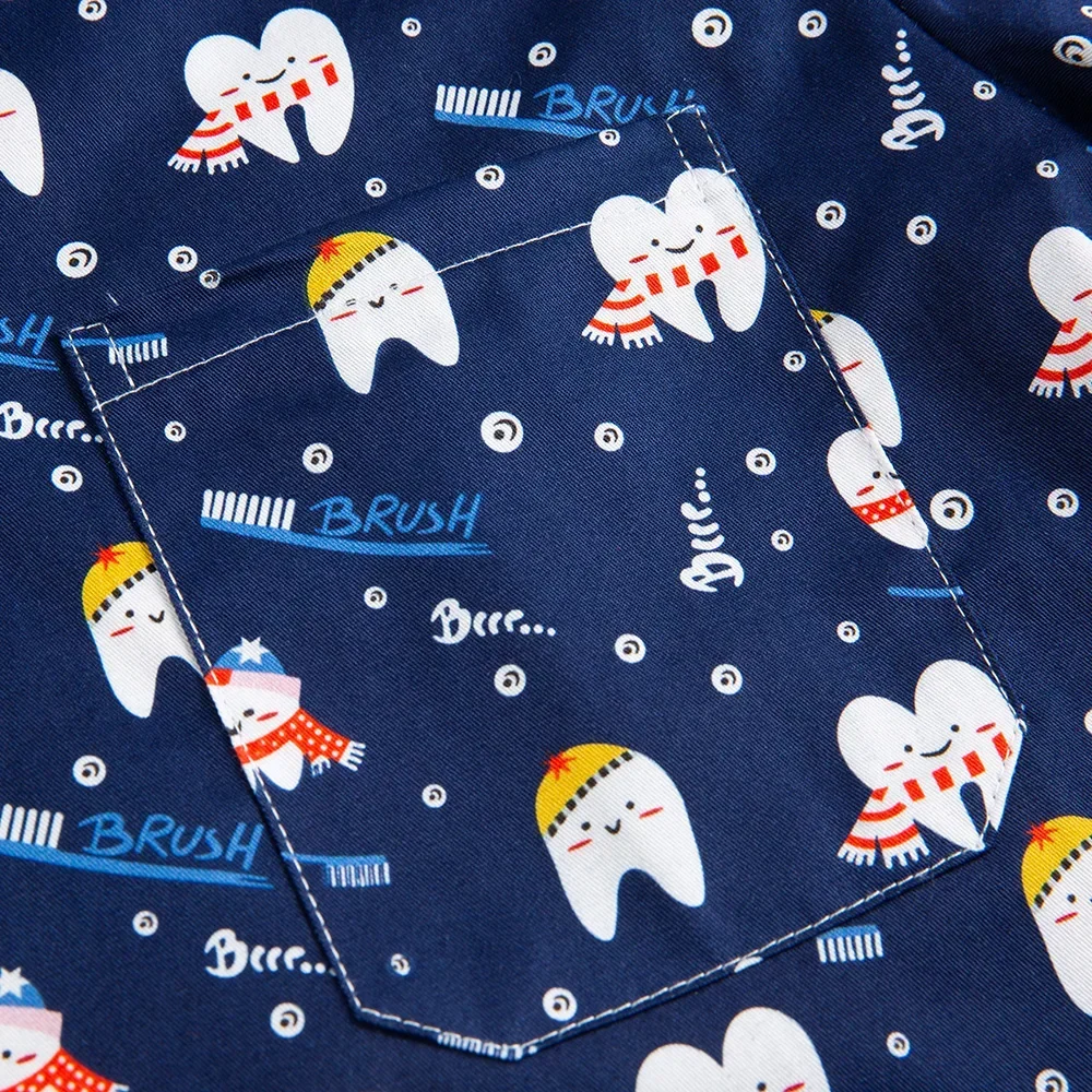 Medical Scrubs Cartoon Printing New Surgical Uniforms Woman Scrubs Jacket Veterinary Uniform Mens Scrub Tops Unisex Cotton Medical Accessories