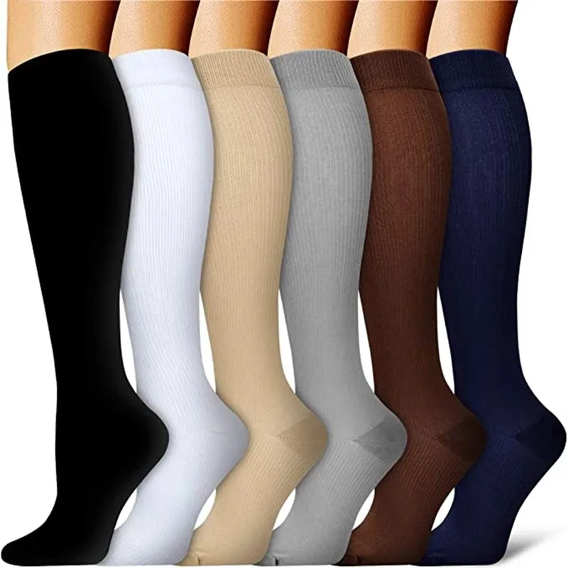 Compression Stockings Blood Circulation Promotion Slimming Anti-Fatigue Comfortable Solid Color