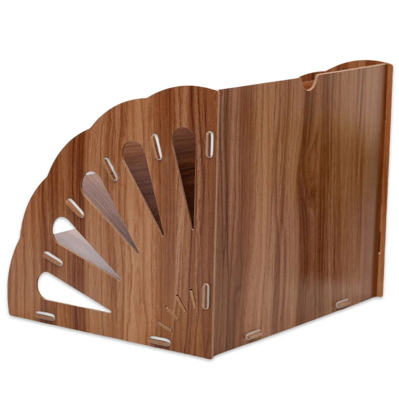 Wooden Fan Multi-layer Standing Test Paper Tray Vertical Organizer File Rack A4 Data Storage Office Stationery Binder Folder file organizer