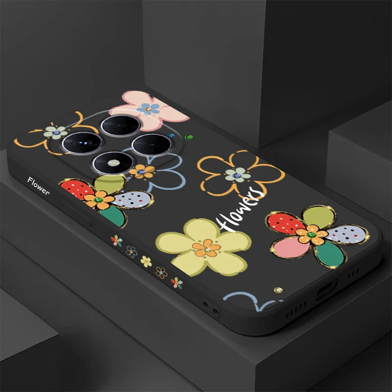 Luxury Diamond Flower Silicone Phone Case Cover
