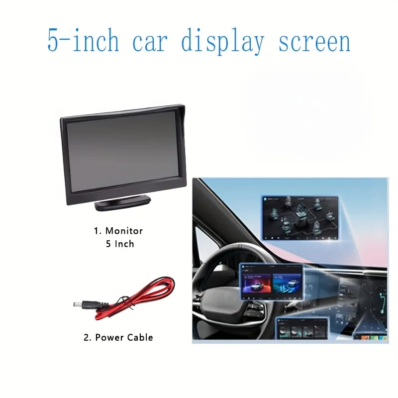 [5-Inch Car Monitor] 5-Inch HD Car Monitor | Integrated Display Screen with Backup Camera, Night Vision, Reversing Imaging, - 3