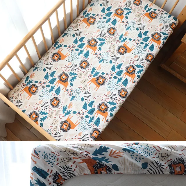 Drap-housse en coton doux pour berceau de bébé, 130x70cm, housse de matelas pour nouveau-né, protection, literie pour tout-petits, pour garçon et fille, taille personnalisée acceptée 1