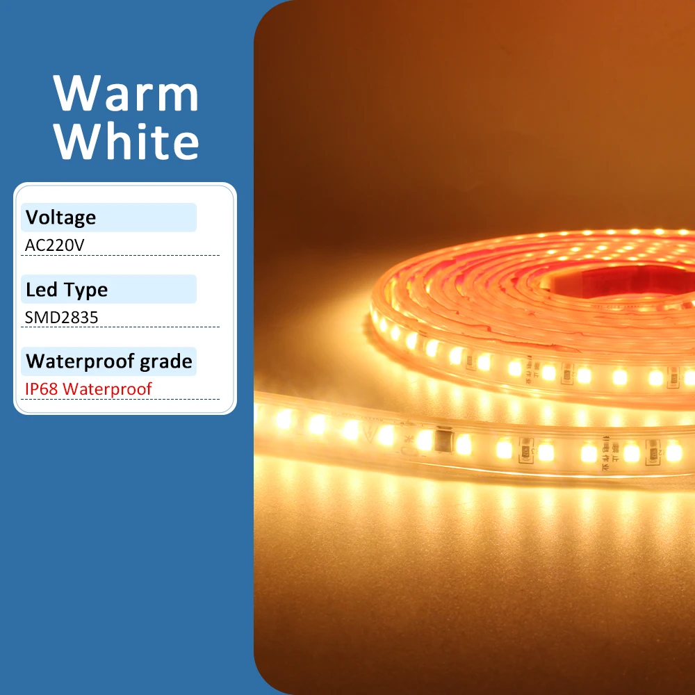 ตัวเลือกสินค้า LED Strip Light กันน้ำ 2835 ตกแต่งบ้าน 120 LEDs/m