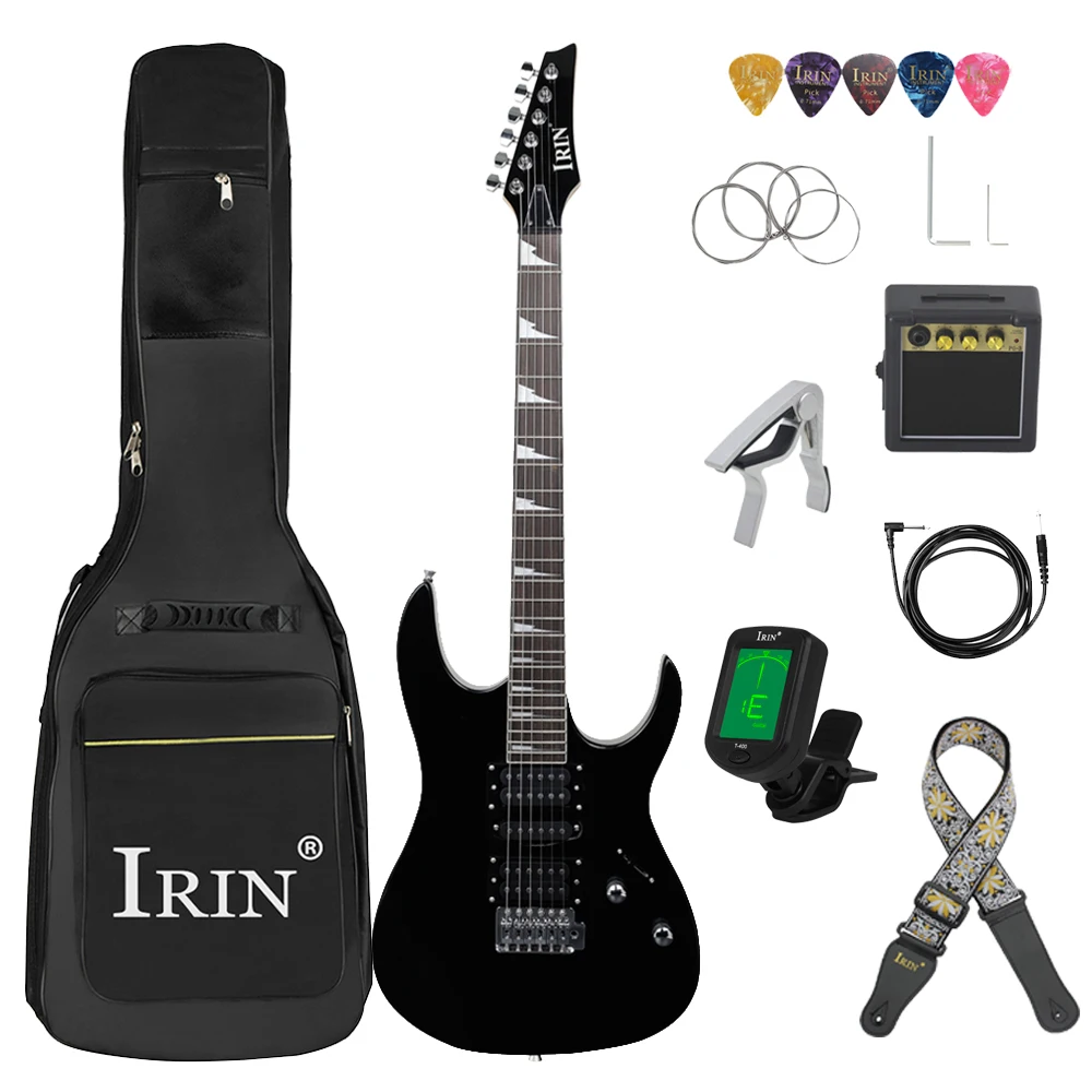 

IRIN 6 Strings 39 Inch 24 Frets Electric Guitar Maple Body Neck Electric Guitar With Bag Speaker Capo Guitar Parts & Accessories
