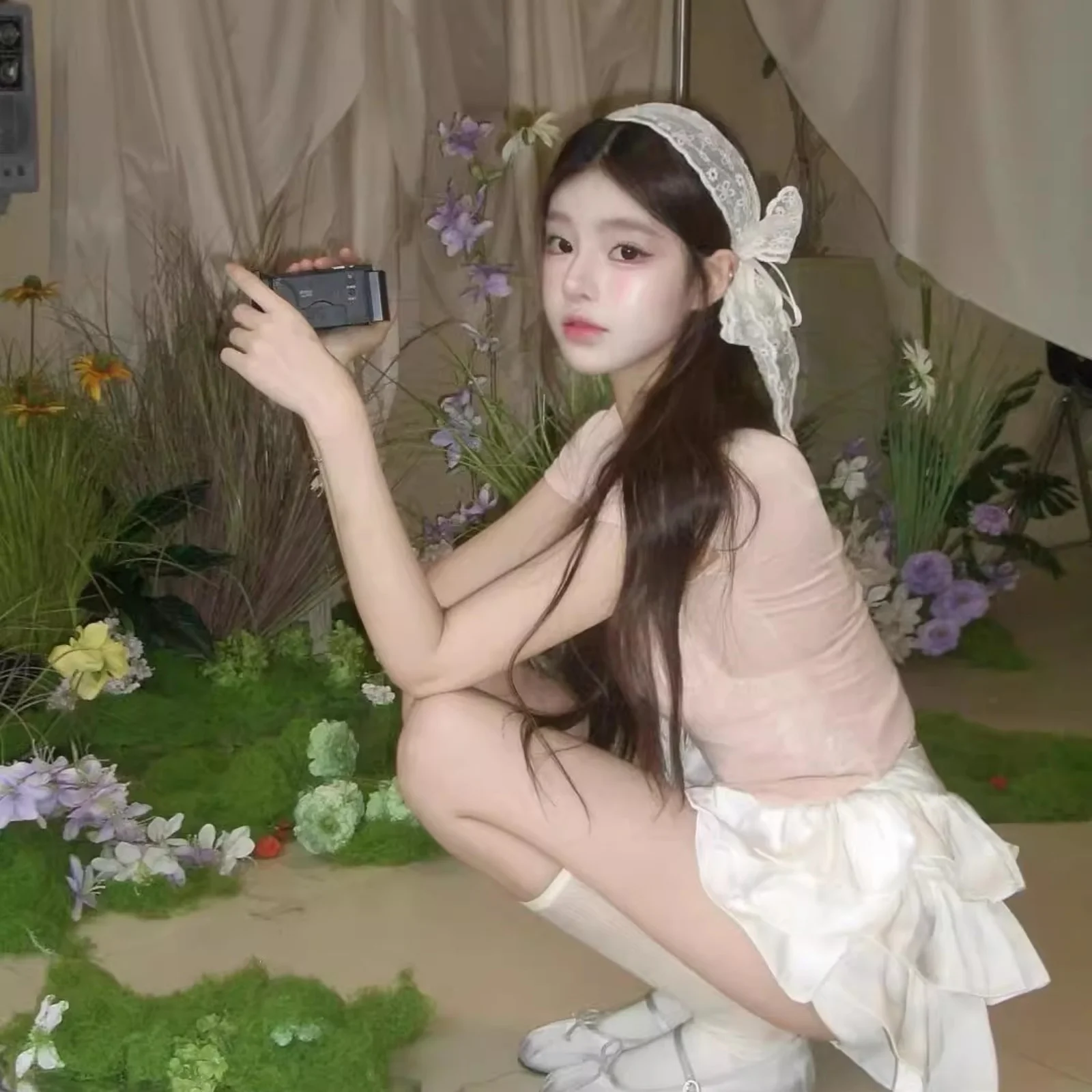 1PC Lace Bow Headbands Set, Black and White Elegant Hair Hoops, Sweet Hair Accessories for Women and Girls