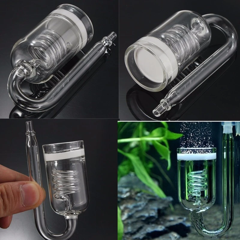 Aquarium CO2 Diffuser Aquarium CO2 Accessories Glass CO2 Diffusers Aquarium Fish Tanks CO2 Diffusers Glass Cup Carbon Dioxide Reactor Ceramic Disces Accessories For Fish Tanks