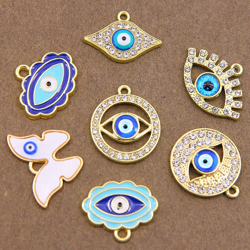 10pcs Evil Blue Eyes Charm Designer Pendant Jewelry Making