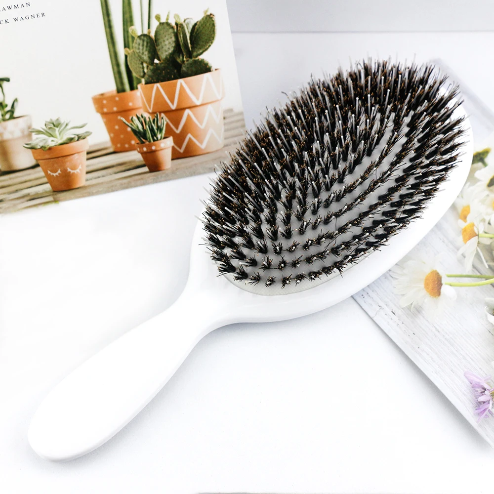 Hair Brush - KTKUDY Boar Bristle Paddle Hairbrush for Long Short Thick Thin  Curly Straight Wavy Dry Hair for Men Women Kids - No More Tangle - Adds  Shine and Makes Hair Smooth