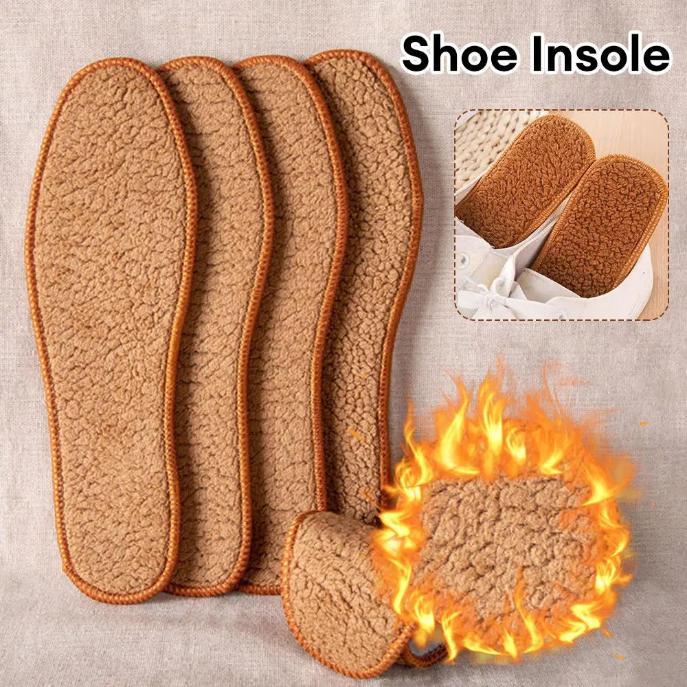 

Winter Alpaca Wool Insoles Soft Plush Warm Thicken Foot Thermal Shoe Insole for Women Men Breathable Snow Boots Shoes Heat Pads
