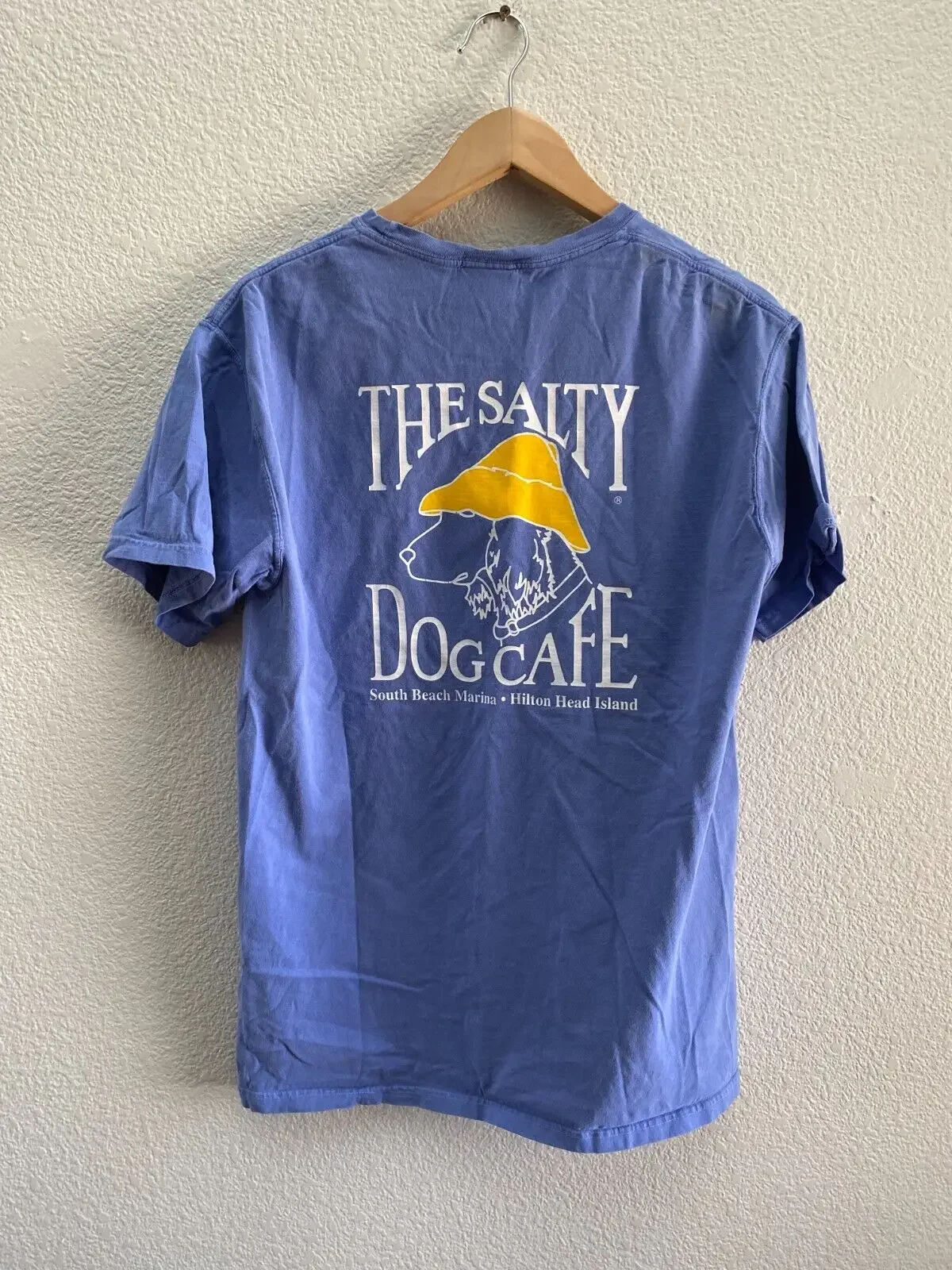 The Salty Dog Cafe South Beach Marina Hilton Head Island T-Shirt Uomo Medio