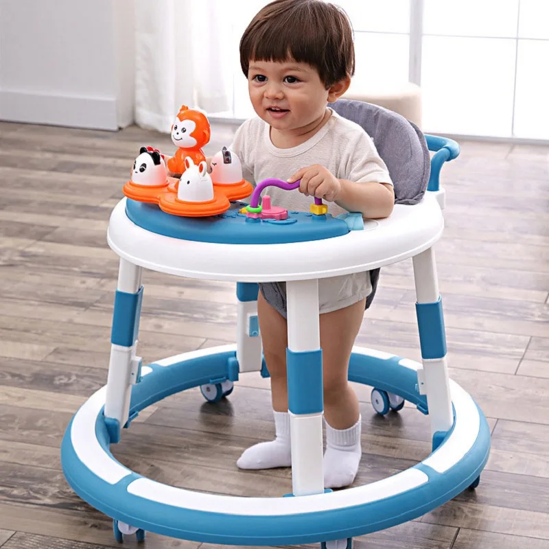 Baby Walker With Wheel Baby Walk Learning Anti Rollover Adjustable Folding Wheel Walker