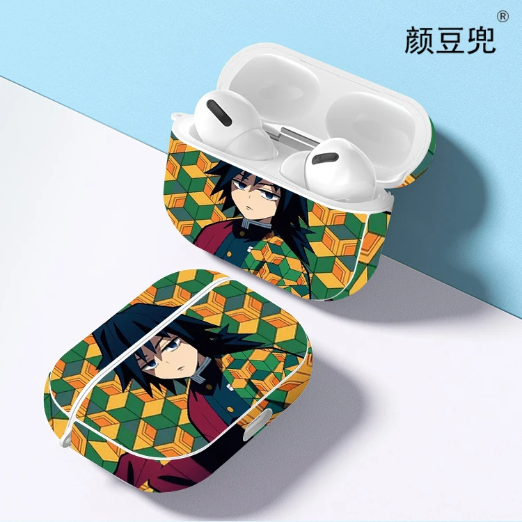 

Tomioka Giyuu Anime Demon Slayer For AirPods 2 1 Earphone Cases Black Silicone Protective Cover For AirPods Pro 2 For AirPods 3