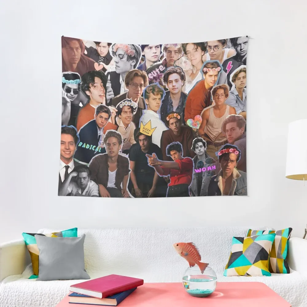 

Cole Sprouse Collage Tapestry Wall Mural Cute Room Decor Decoration Aesthetic Room Decorations Aesthetics Tapestry
