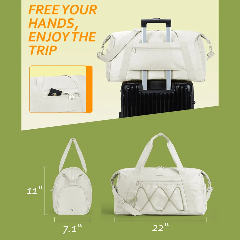 BAGSMART Sports Travel Duffel Bag for Men Women Gym Bag With Shoe