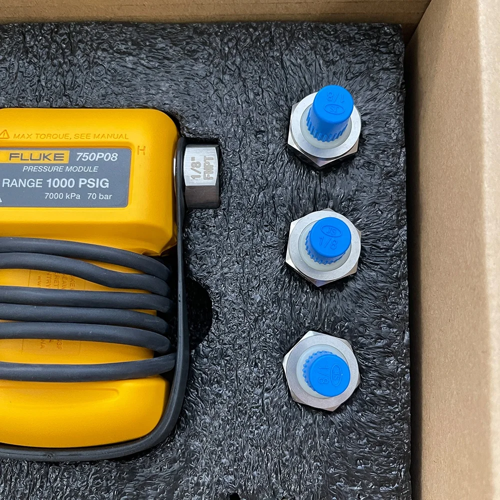 Flukers 750P Series Pressure Modules Flukers 750P08/Pressure Modules/Calibrator measures pressure