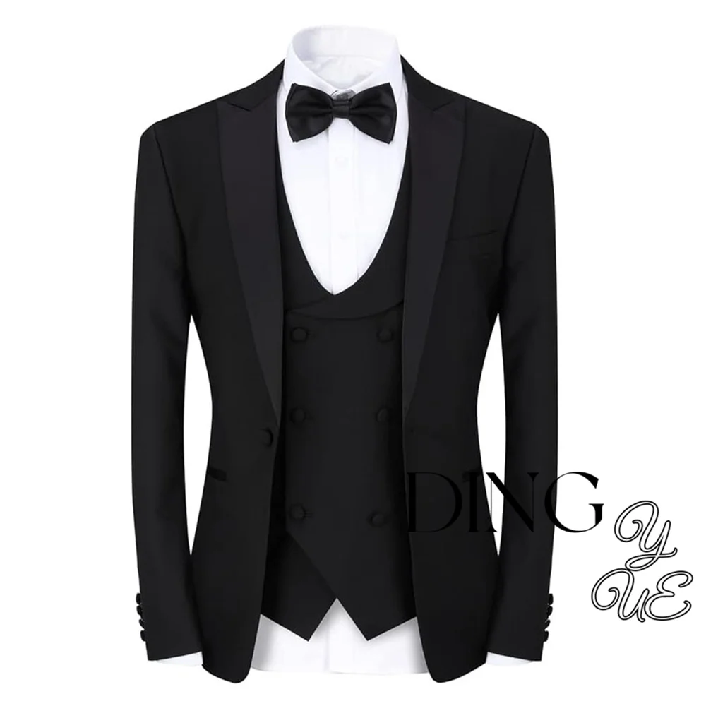 Men's 3 Piece Suit Slim Fit One Button Prom Suits Set Groomsmen Regular Fit Tuxedo 3 Peice Set Jacket+Trousers+Vest