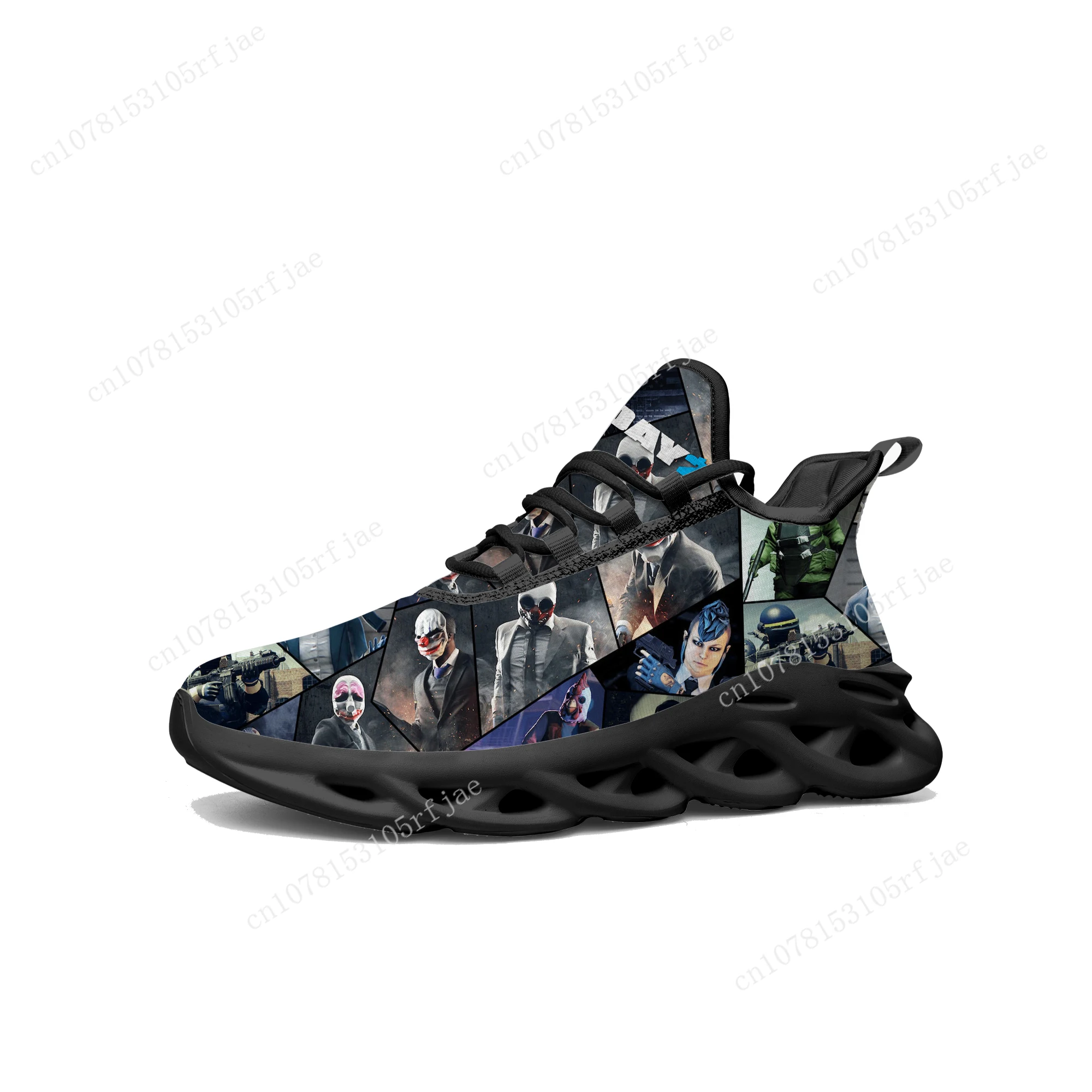 PAYDAY 2 Custom Flats Sneakers Hot Cartoon Game Mens Womens Teenager Sports Running Shoes High Quality Tailor Made Lace Up Shoes