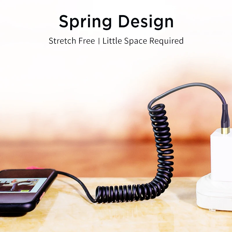 Right Angle Coiled USB C Fast Charging Cable