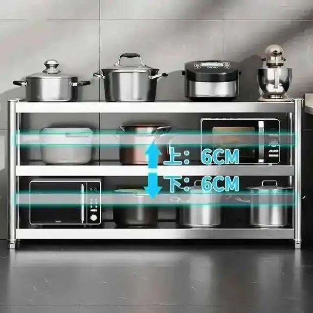 ตู้เก็บของในครัว สแตนเลส ใหม่ โต๊ะทำงานในครัว เตาในครัว ชั้นวางของหลายชั้น เฟอร์นิเจอร์ครัว M Kitchen 4