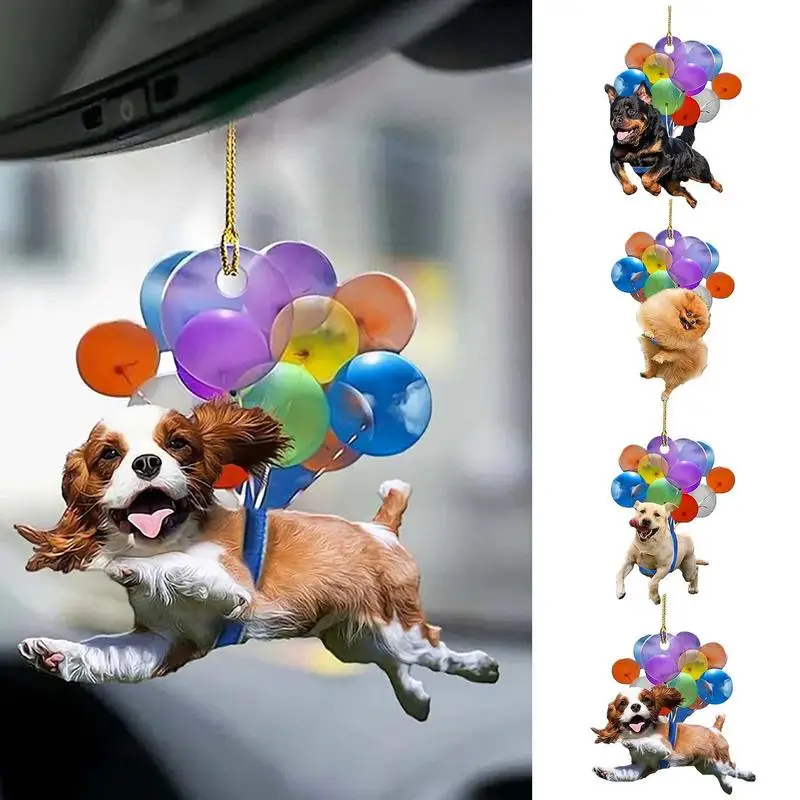 

Animal Balloon Car Pendant Acrylic Multi-Purpose Double-sided print Auto Rearview Mirror Ornament For Car Decorative Accessories