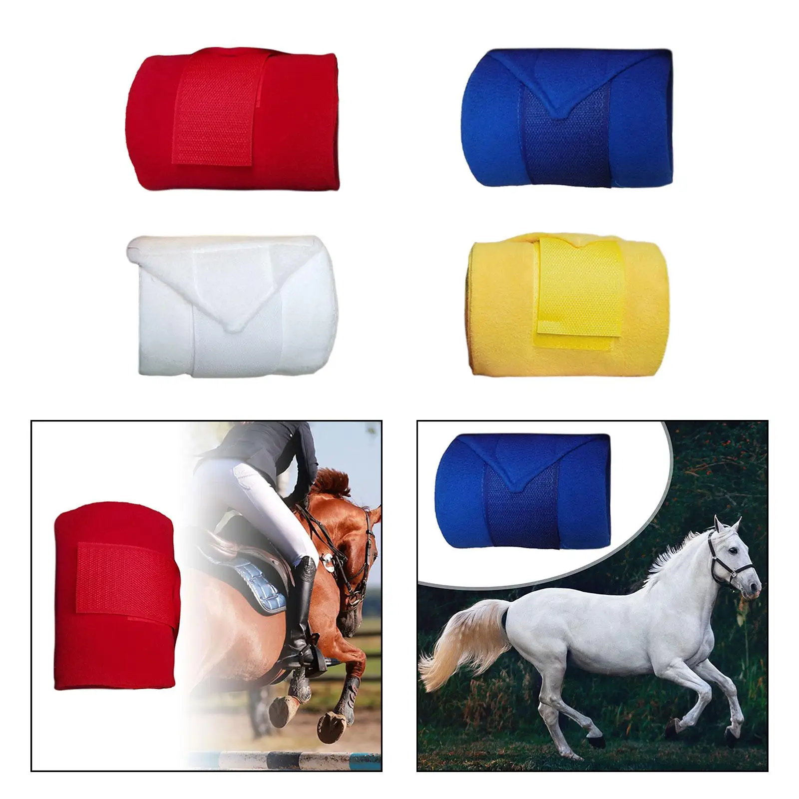 4 Pieces Horse Leg Wraps Pony Legging Wrap Thick Leg Wraps for Racing Equestrian