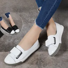 

TOPHQWS Casual Genuine Leather Women White Flat Shoes Spring 2022 Slip On Loafers Female Elegant Shallow Round Toe Designer Shoe