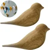 1Pc Creative Bird Shape Wall Hooks Home Decoration Storage Resin Wood Grain Storage Rack Bedroom Door After Coat Hat Hanger Hook 2