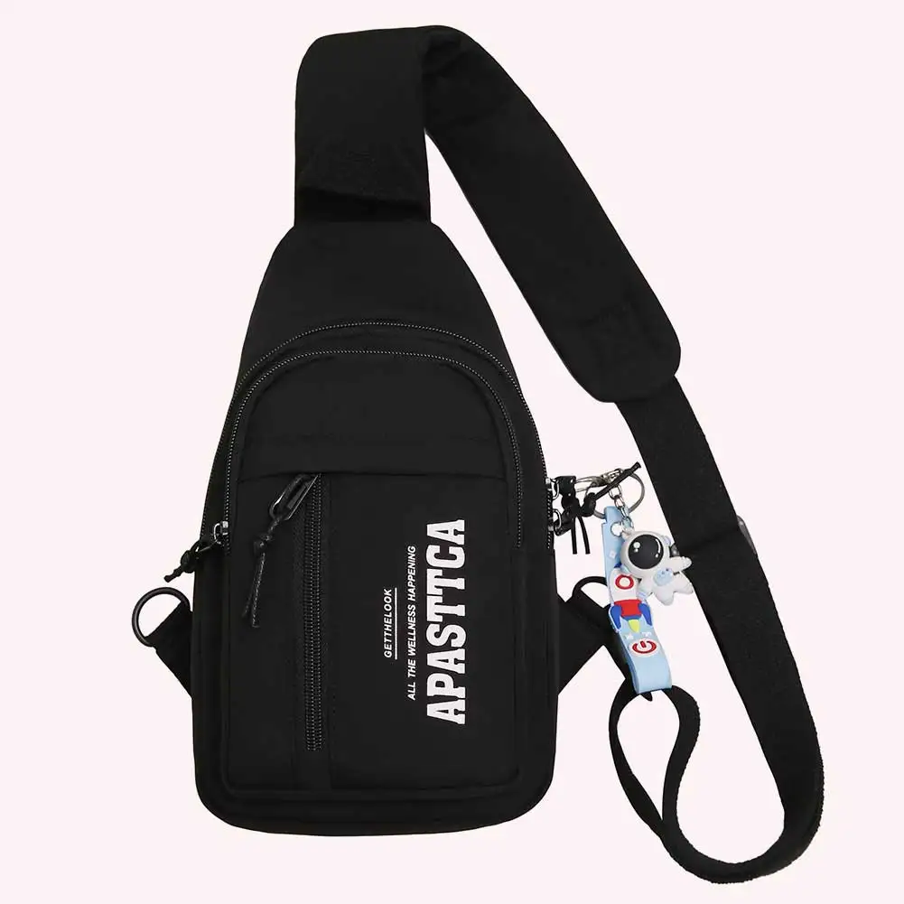 Ladies Handbags with Pendant Female Sling Waist Pack Fashion Casual Adjustable Strap Portable Contrast Color for Outdoor Sports