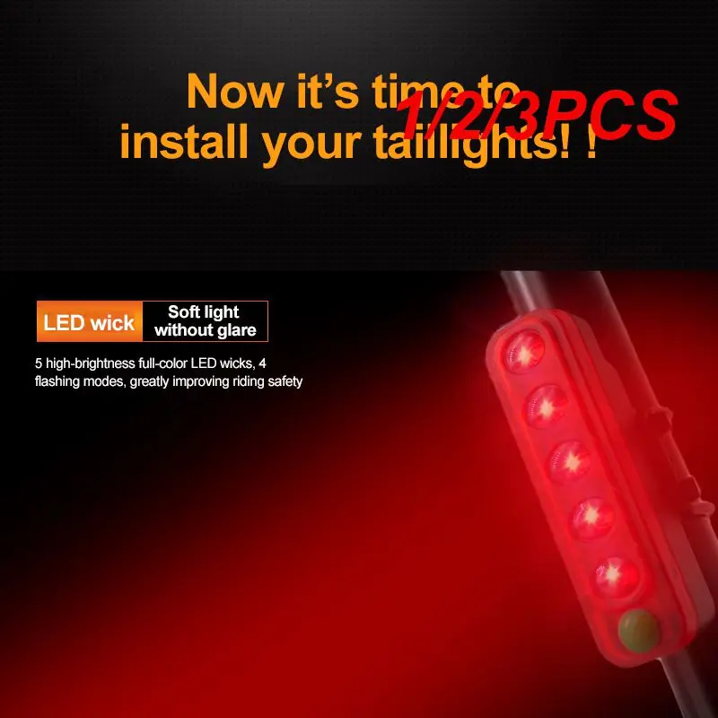 

1/2/3 шт. новый задний фонарь для наружной езды с USB-зарядкой, 5 светодиодов, подсветка, безопасность, водонепроницаемая фотолампа, аксессуары для езды на открытом воздухе 300 лм