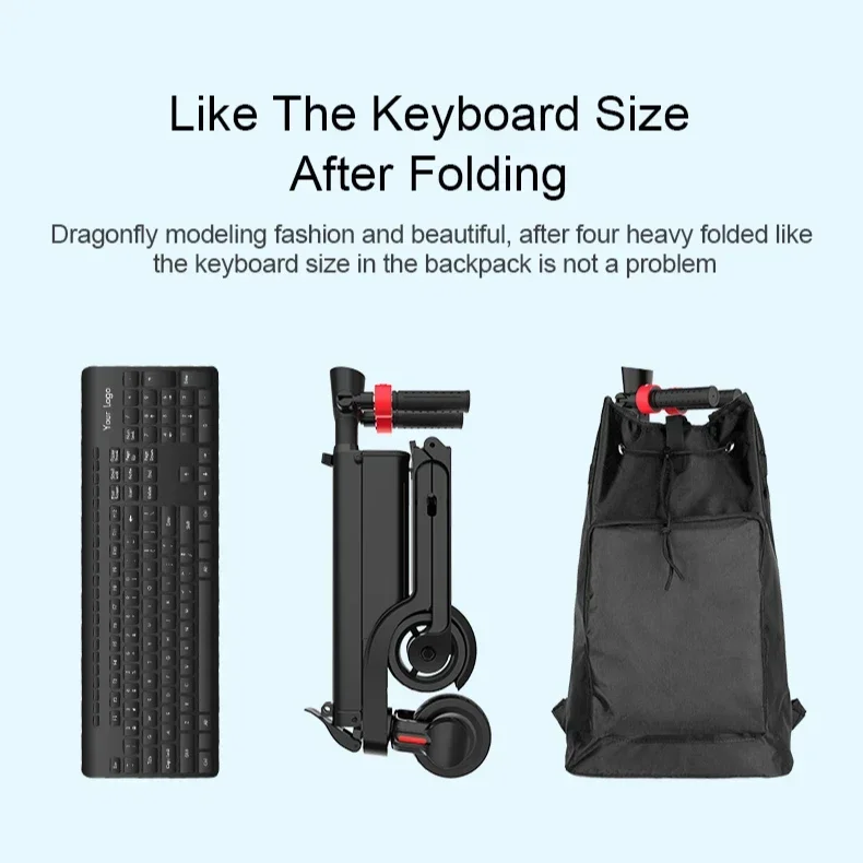 Light Weight Folding Electric Scooter Adults Teens Foldable Electric Scooter Bike Backpack Brushless